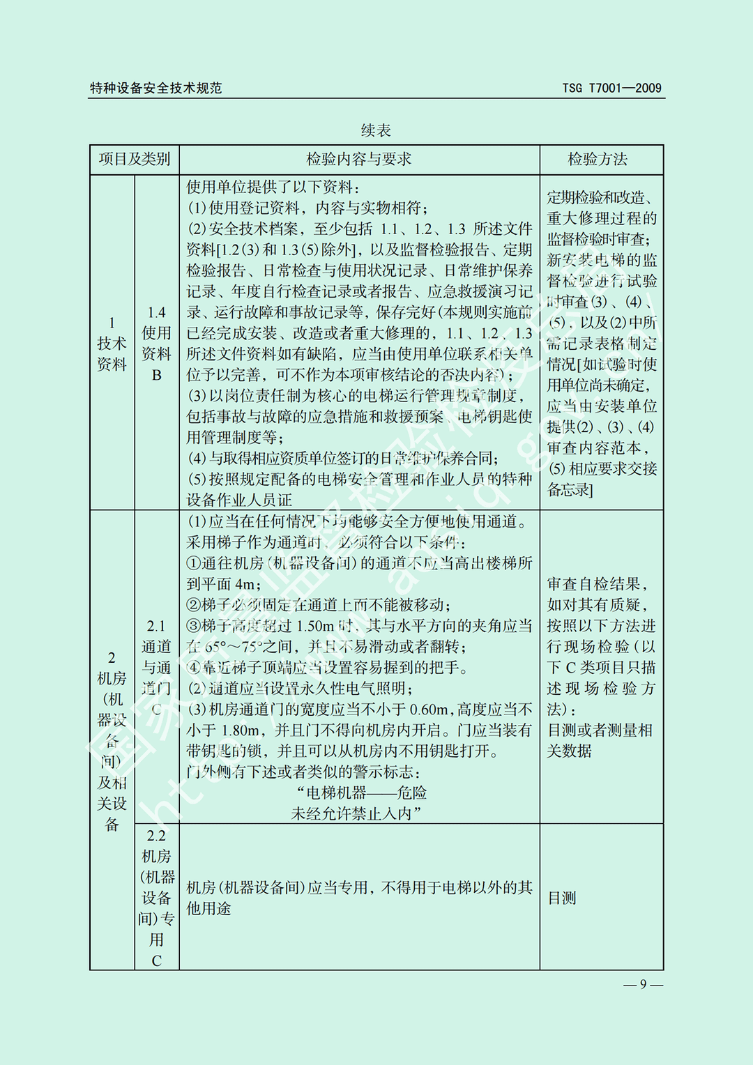 電梯監(jiān)督檢驗(yàn)和定期檢驗(yàn)規(guī)則——曳引與強(qiáng)制驅(qū)動電梯     TSG  T7001-2009(圖3)
