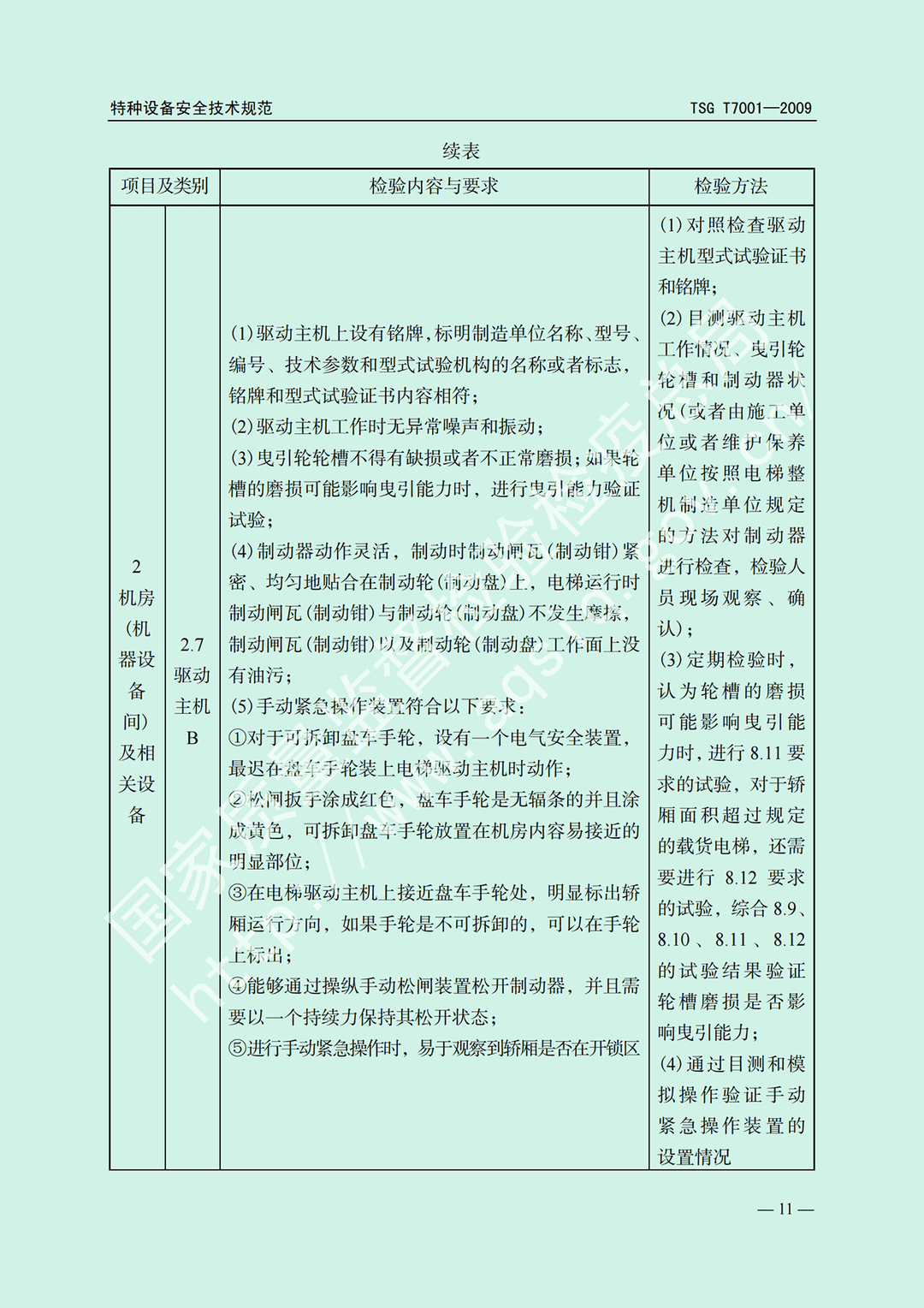 電梯監(jiān)督檢驗(yàn)和定期檢驗(yàn)規(guī)則——曳引與強(qiáng)制驅(qū)動電梯     TSG  T7001-2009(圖5)