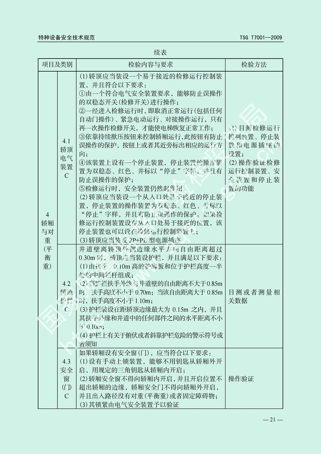 電梯監(jiān)督檢驗(yàn)和定期檢驗(yàn)規(guī)則——曳引與強(qiáng)制驅(qū)動電梯     TSG  T7001-2009(圖15)