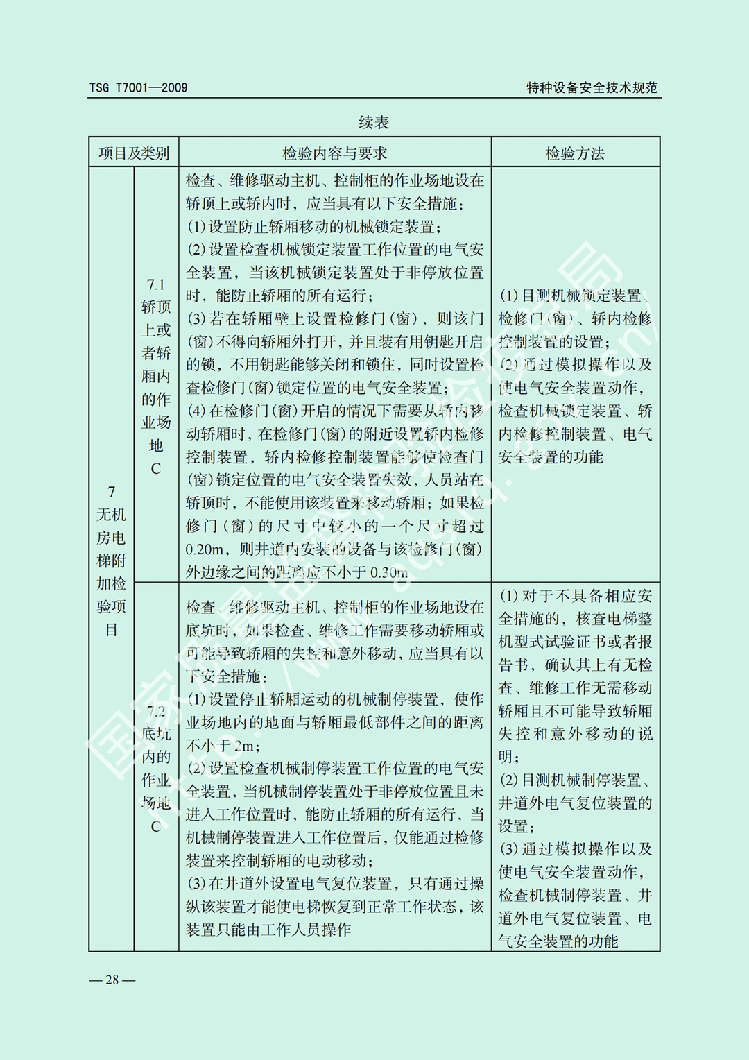 電梯監(jiān)督檢驗(yàn)和定期檢驗(yàn)規(guī)則——曳引與強(qiáng)制驅(qū)動電梯     TSG  T7001-2009(圖22)