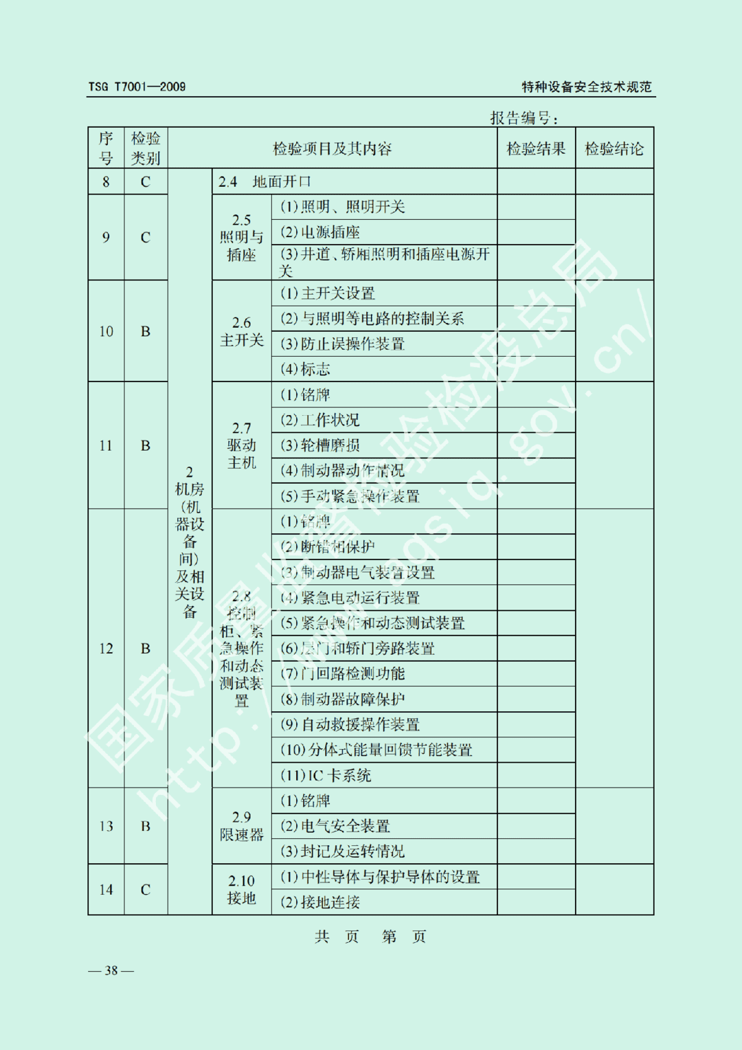電梯監(jiān)督檢驗(yàn)和定期檢驗(yàn)規(guī)則——曳引與強(qiáng)制驅(qū)動電梯     TSG  T7001-2009(圖32)