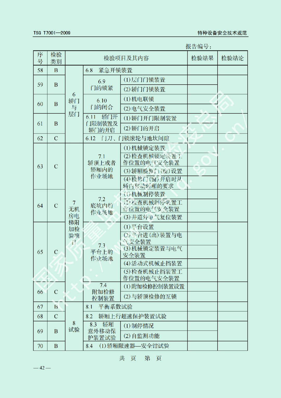 電梯監(jiān)督檢驗(yàn)和定期檢驗(yàn)規(guī)則——曳引與強(qiáng)制驅(qū)動電梯     TSG  T7001-2009(圖36)