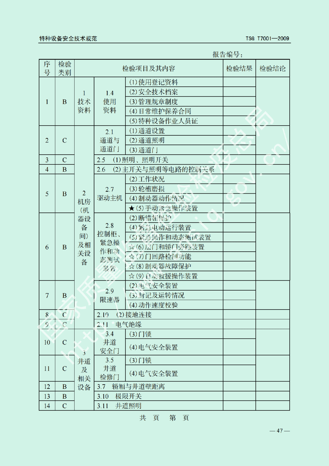 電梯監(jiān)督檢驗(yàn)和定期檢驗(yàn)規(guī)則——曳引與強(qiáng)制驅(qū)動電梯     TSG  T7001-2009(圖40)